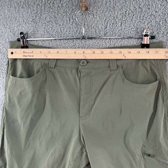 Eddie Bauer Rainier Capris Womens 16 Sprig Green Hiking Nylon Waterproof Camp - Picture 3 of 14